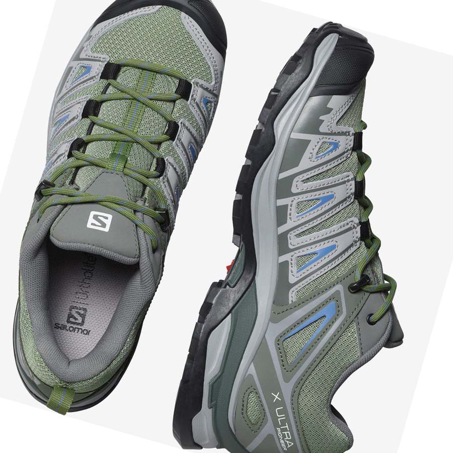 Salomon WoX ULTRA PIONEER Túracipő Női Zöld Szürke | HU 2821AHK